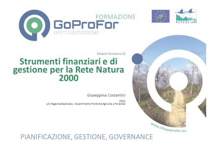 Strumenti finanziari e strumenti di gestione per rete natura 2000